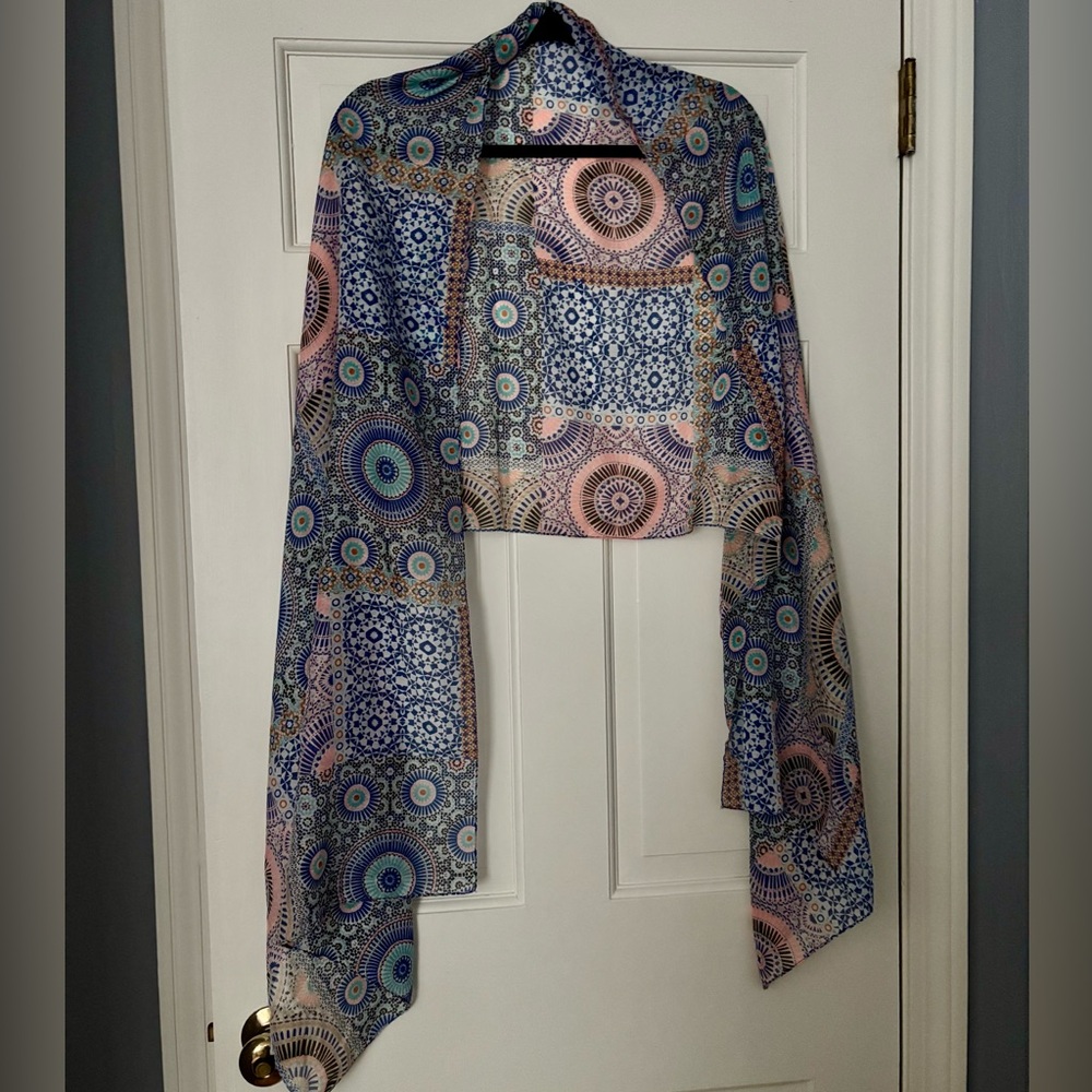 Colorful Geometric Patterned Scarf